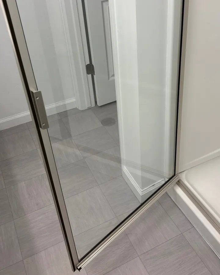 After: the same door clear enough to see through.