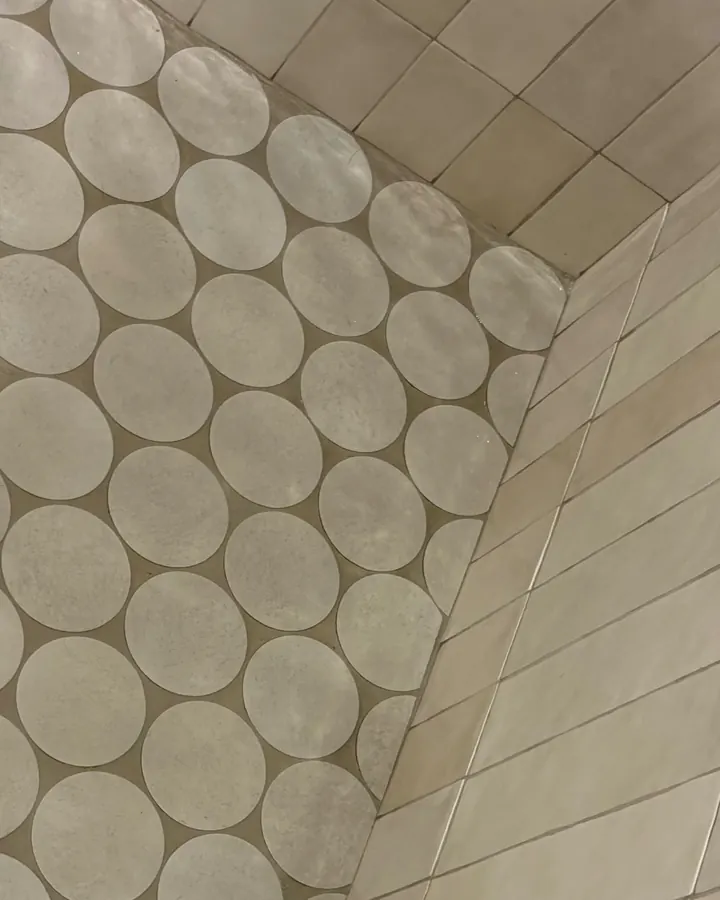 After: the same tile with clean, even grout.